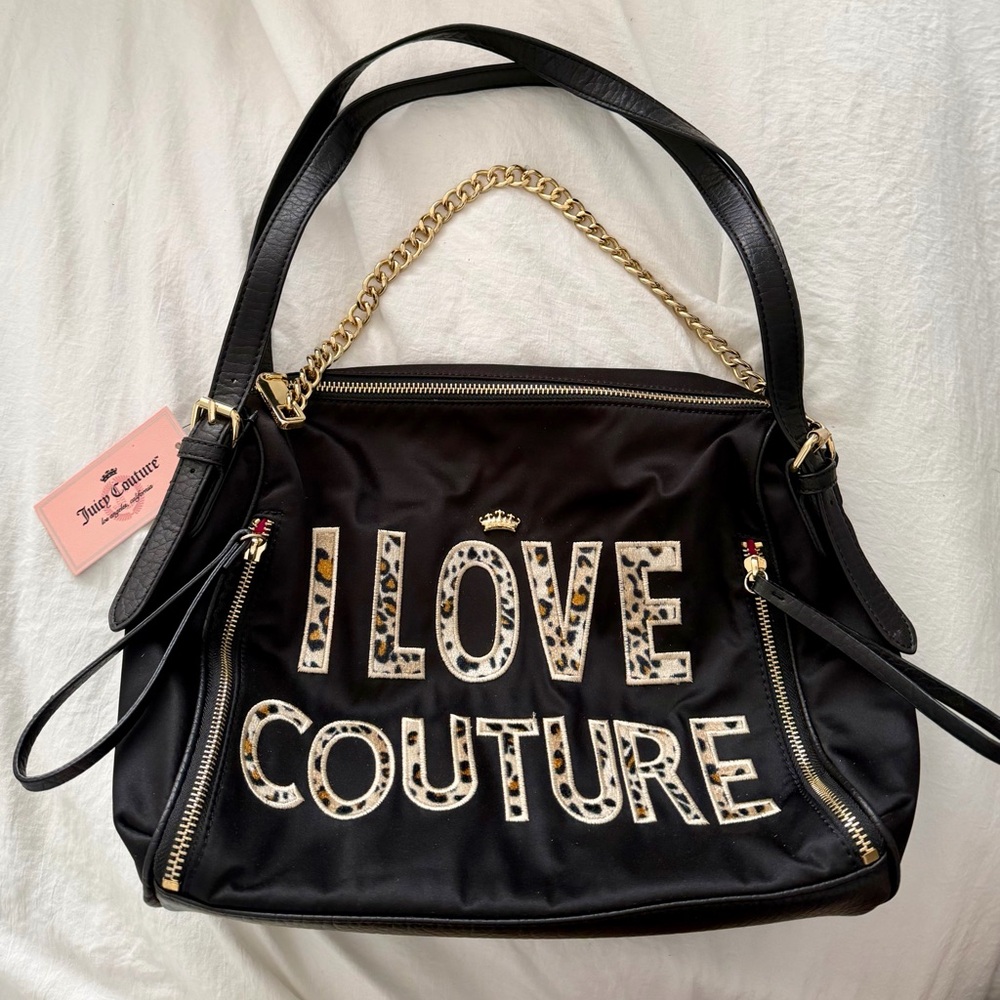 👑✅PRICE FIRM✅ Juicy Couture “I Love Couture” Nylon Shoulder Bag. Brand New! - Picture 4 of 16